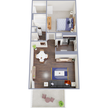 1 Bed, 1 Bath 0404 floor plan